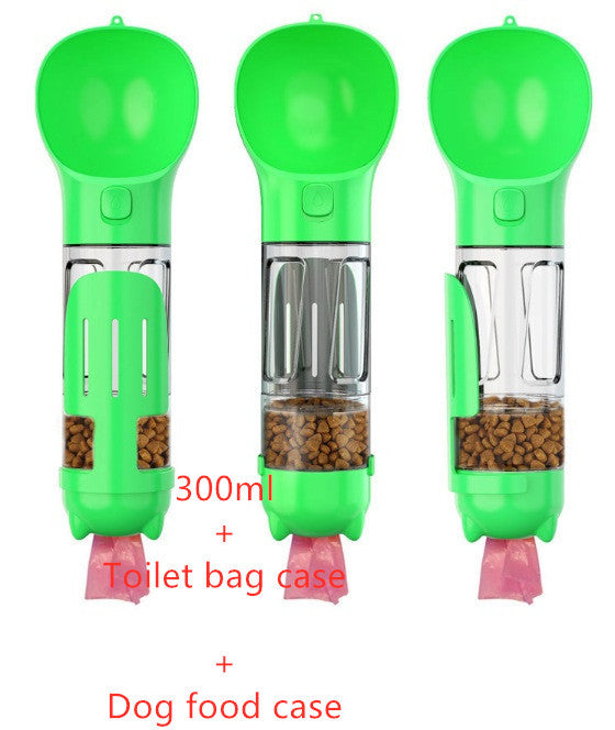 3-in-1 Portable Dog Water Bottle - Feeder Bowl & Waste Bag Holder for Outdoor Travel