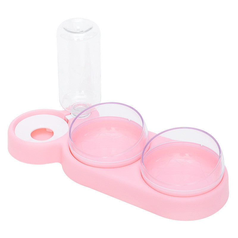 Automatic Pet Feeder Cat & Dog Bowl with Water Fountain – Double Bowl Raised Stand for Food & Drinking