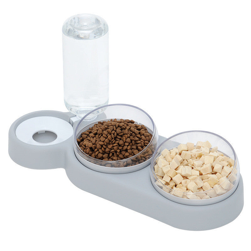 Automatic Pet Feeder Cat & Dog Bowl with Water Fountain – Double Bowl Raised Stand for Food & Drinking