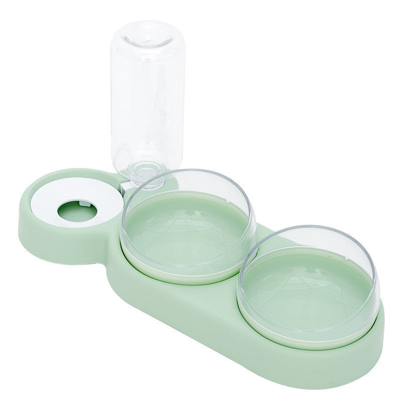 Automatic Pet Feeder Cat & Dog Bowl with Water Fountain – Double Bowl Raised Stand for Food & Drinking