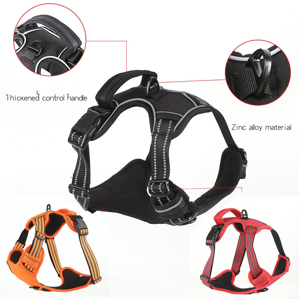 Reflective No-Pull Dog Harness – Adjustable Nylon Vest with Handle for Small & Large Dogs