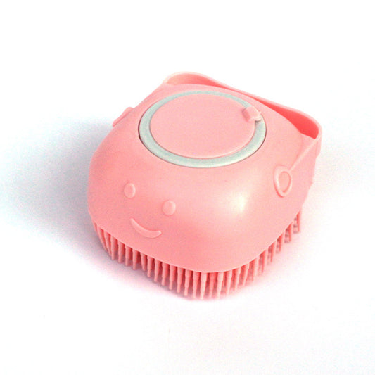 2-in-1 Silicone Dog & Cat Bath & Massage Glove – Pet Grooming Brush with Shampoo Dispenser