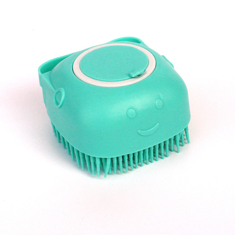 2-in-1 Silicone Dog & Cat Bath & Massage Glove – Pet Grooming Brush with Shampoo Dispenser