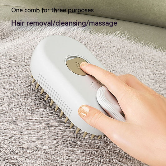 3-in-1 Electric Steam Pet Brush – Hair Removal, Grooming & Massage Comb for Cats & Dogs