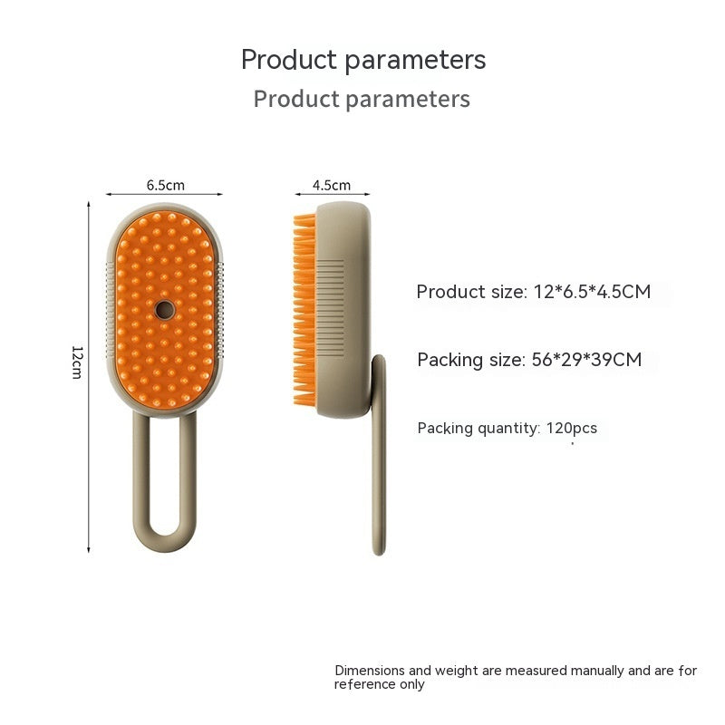 3-in-1 Electric Steam Pet Brush – Hair Removal, Grooming & Massage Comb for Cats & Dogs