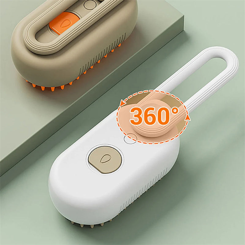3-in-1 Electric Steam Pet Brush – Hair Removal, Grooming & Massage Comb for Cats & Dogs
