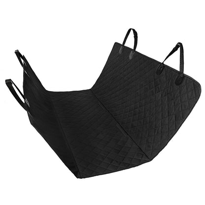 Dog Car Seat Cover with Mesh Window – Waterproof Pet Hammock with Zipper, Pocket & Safety Straps for Back Seat Travel Protection