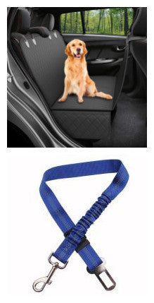 Dog Car Seat Cover with Mesh Window – Waterproof Pet Hammock with Zipper, Pocket & Safety Straps for Back Seat Travel Protection