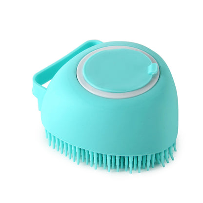 2-in-1 Silicone Dog & Cat Bath & Massage Glove – Pet Grooming Brush with Shampoo Dispenser