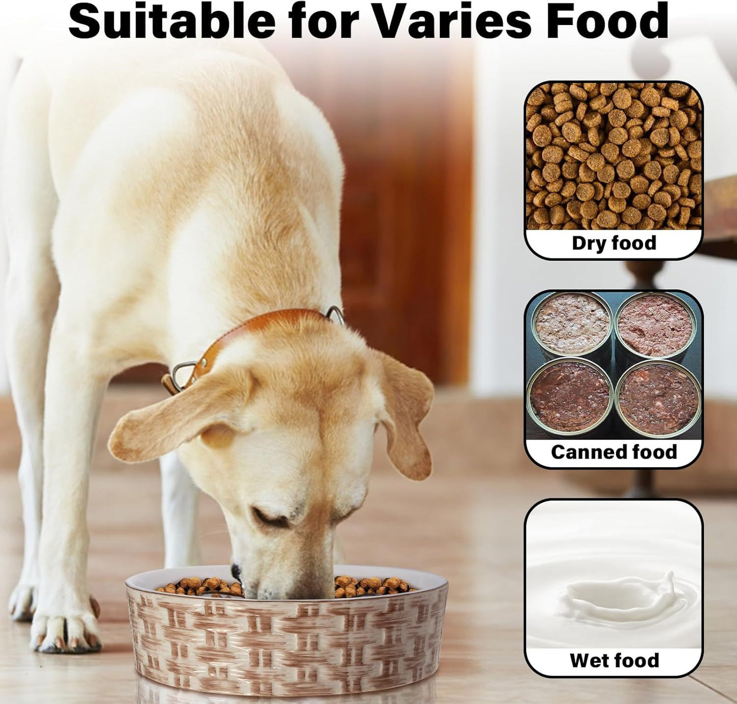 Ceramic Slow Feeder Dog Bowl – Non-Slip, Anti-Choking Slow Eating Bowl for Medium & Large Dogs