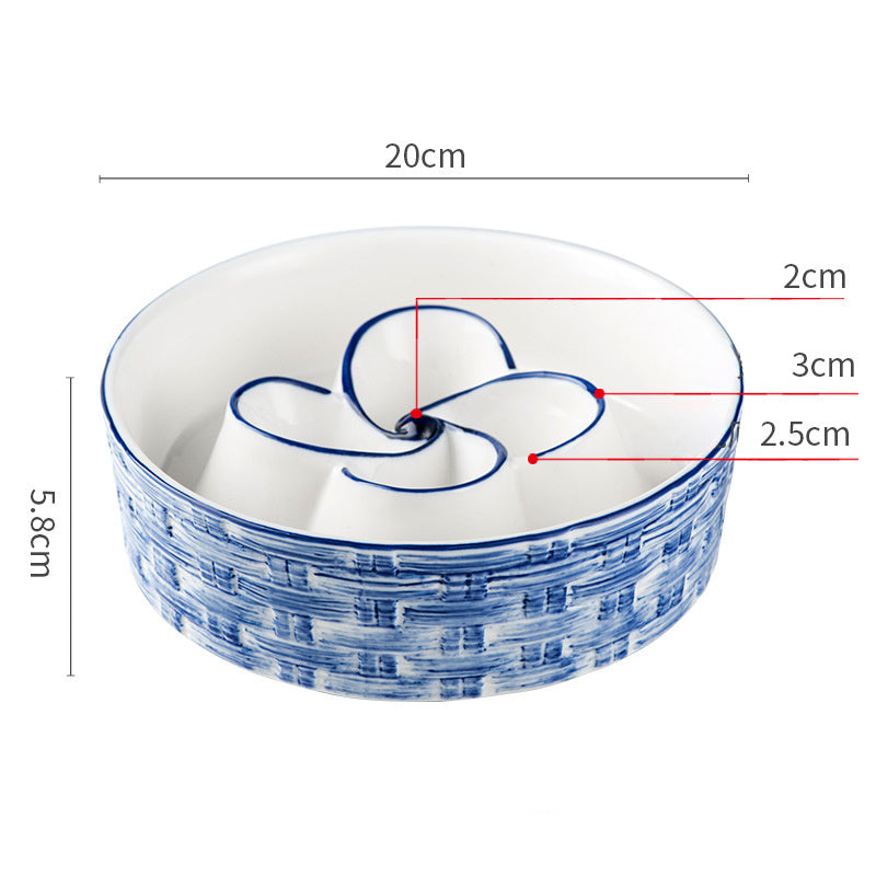 Ceramic Slow Feeder Dog Bowl – Non-Slip, Anti-Choking Slow Eating Bowl for Medium & Large Dogs
