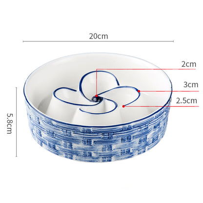 Ceramic Slow Feeder Dog Bowl – Non-Slip, Anti-Choking Slow Eating Bowl for Medium & Large Dogs
