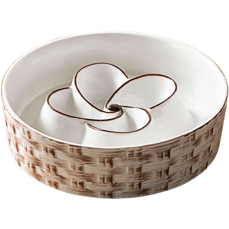 Ceramic Slow Feeder Dog Bowl – Non-Slip, Anti-Choking Slow Eating Bowl for Medium & Large Dogs