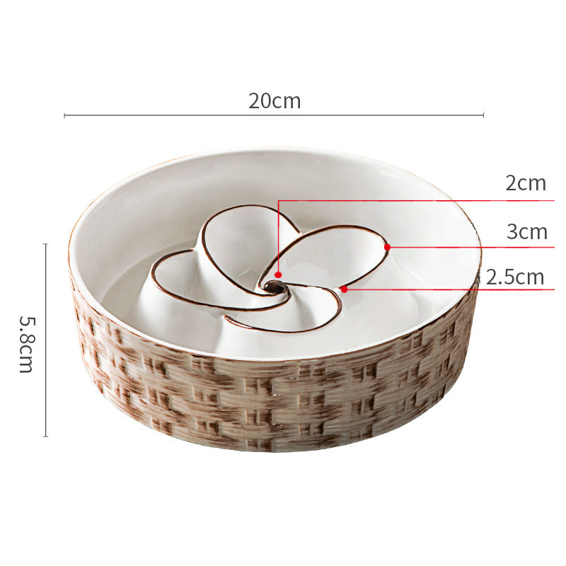 Ceramic Slow Feeder Dog Bowl – Non-Slip, Anti-Choking Slow Eating Bowl for Medium & Large Dogs