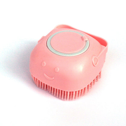 2-in-1 Silicone Dog & Cat Bath & Massage Glove – Pet Grooming Brush with Shampoo Dispenser