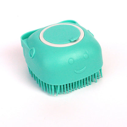 2-in-1 Silicone Dog & Cat Bath & Massage Glove – Pet Grooming Brush with Shampoo Dispenser