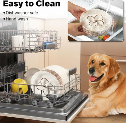 Ceramic Slow Feeder Dog Bowl – Non-Slip, Anti-Choking Slow Eating Bowl for Medium & Large Dogs