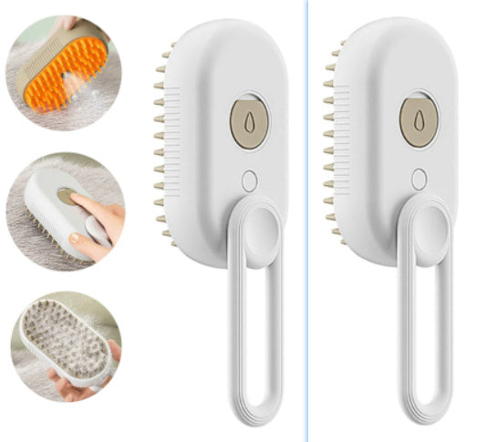 3-in-1 Electric Steam Pet Brush – Hair Removal, Grooming & Massage Comb for Cats & Dogs